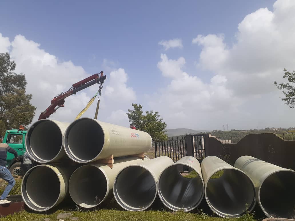 استلام توريد قساطل احتياطية لمشروعي ري المزينة وتل حوش في منطقة تلكلخ بمحافظة حمص